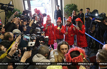 Национальная команда Республики Беларусь по биатлону вернулась с Олимпийских игр в Пхенчхане
