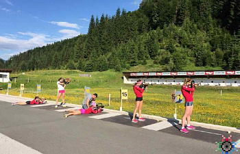 Женская сборная на учебно-тренировочном сборе в Хохфильцене,  Австрия