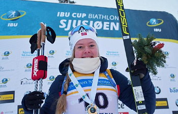 Норвежская биатлонистка Каролине Эрдал стала победительницей в спринтерской гонке